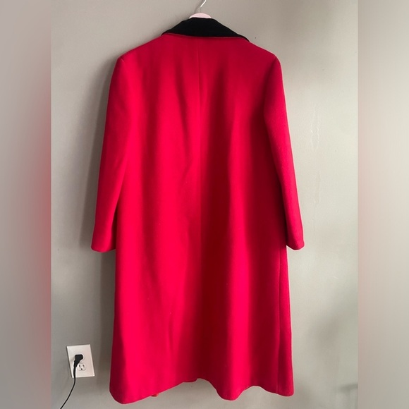 Wool Elegant Red Women's Coat - Picture 3 of 13